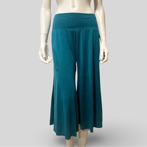 Soda Blu Teal Wide Leg Pant Cropped Size Medium